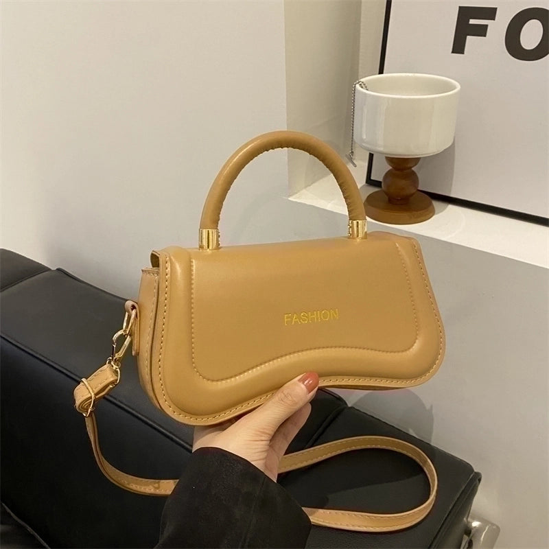 Women's Pu Leather Solid Color Vintage Style Square Flip Cover Handbag