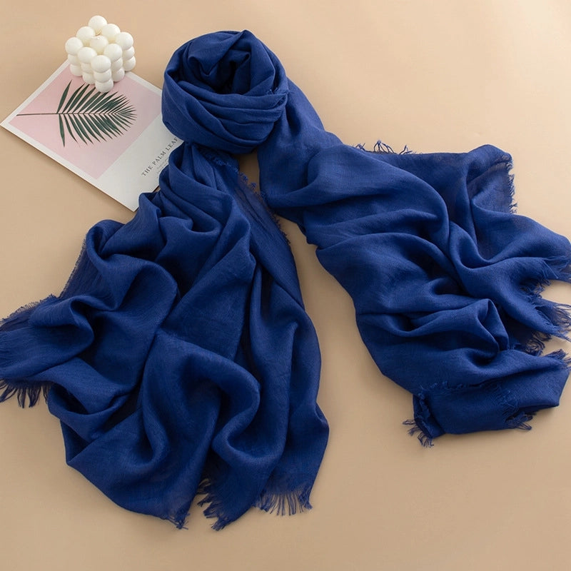 Spring And Summer New Solid Color Thin Scarf High Sense Female All-Matching Long Air Conditioning Shawl Sunscreen Scarf Scarf