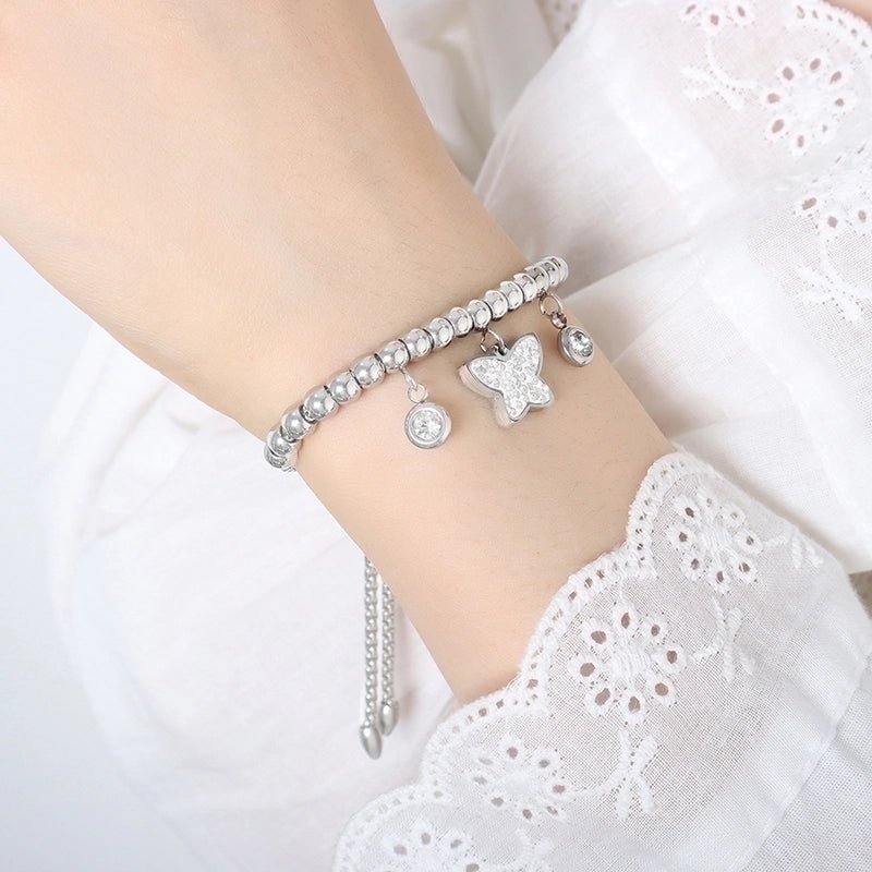 Hip-Hop Exaggerated Devil'S Eye Star Heart Shape Titanium Steel 18K Gold Plated Zircon Bracelets In Bulk