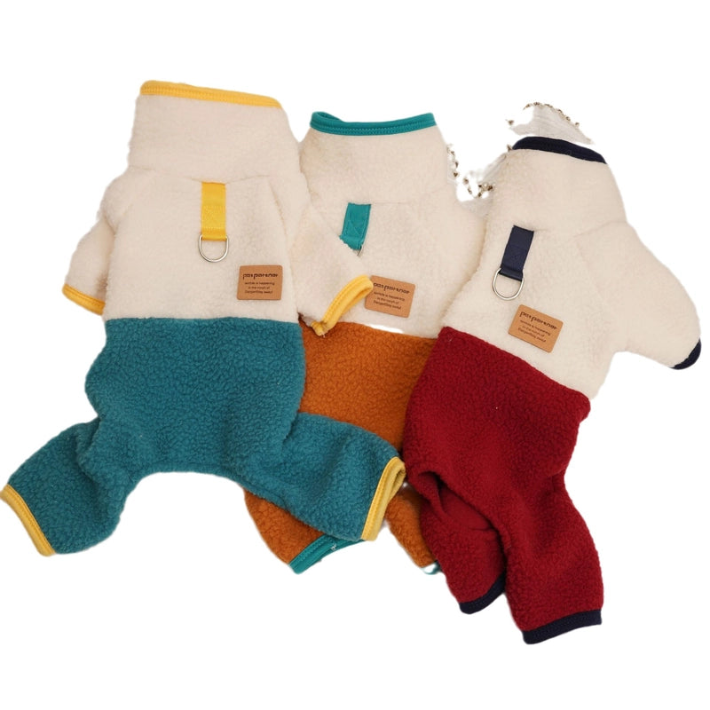Casual Fleece Color Block Pet Clothing