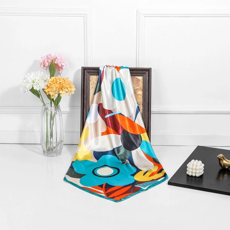 Women's Streetwear Printing Satin Silk Scarf