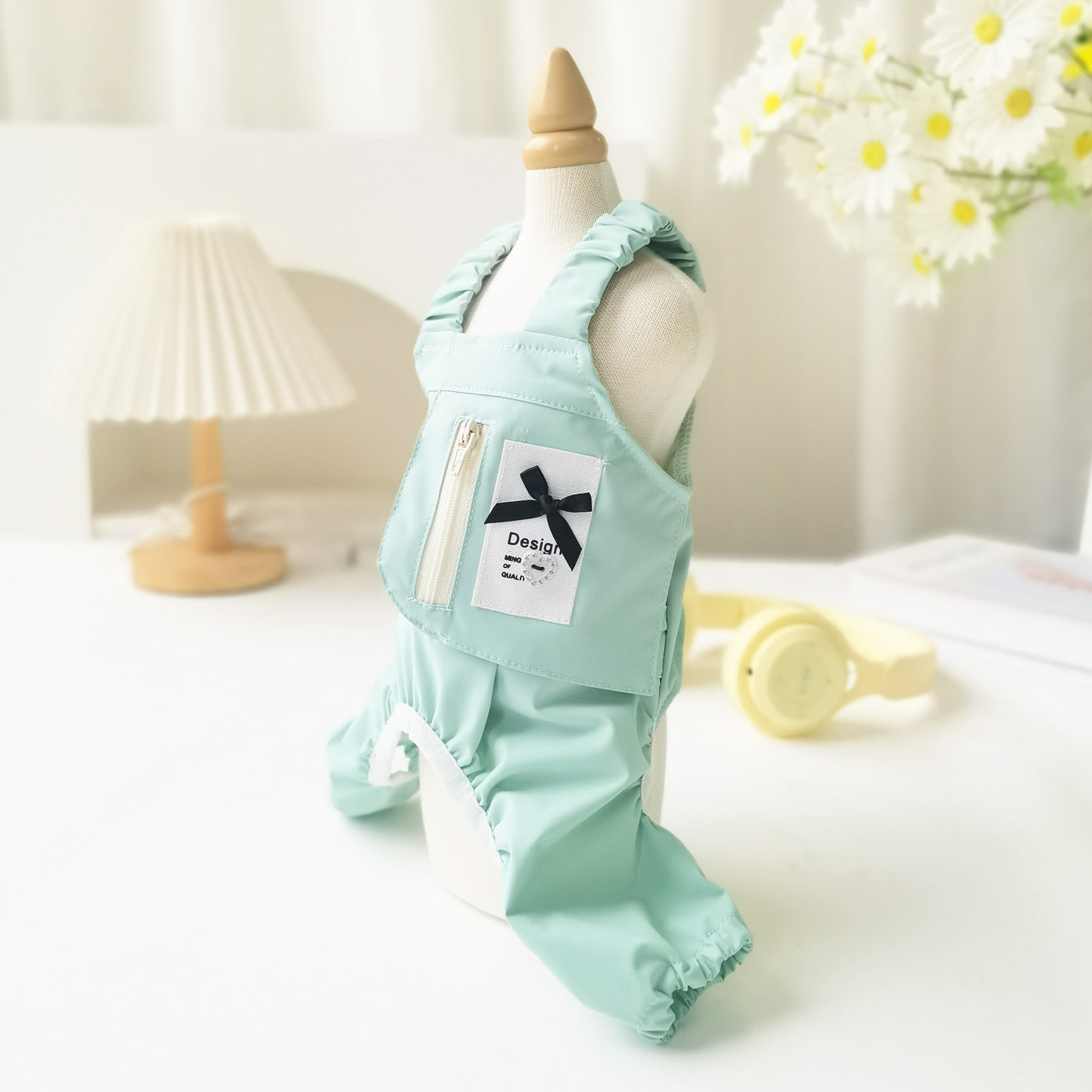 Sun Protection Bow Decor Breathable Dog Jumpsuits