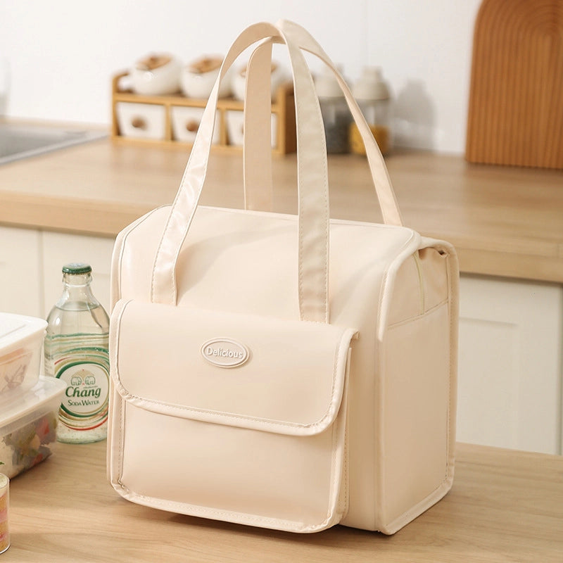 High-end Simple Wind Insulation Bag Cloud Insulation Bag Portable Folding Lunch Box Bag High-grade Lunch Box Storage Bag