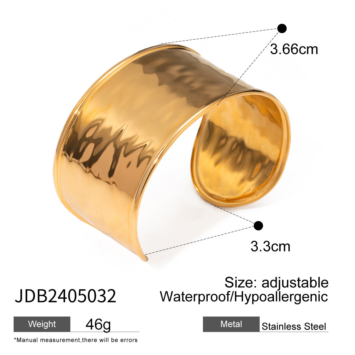 Stainless Steel Gold Bracelet Niche Open Bracelet Titanium Steel Hand Jewelry Bracelet