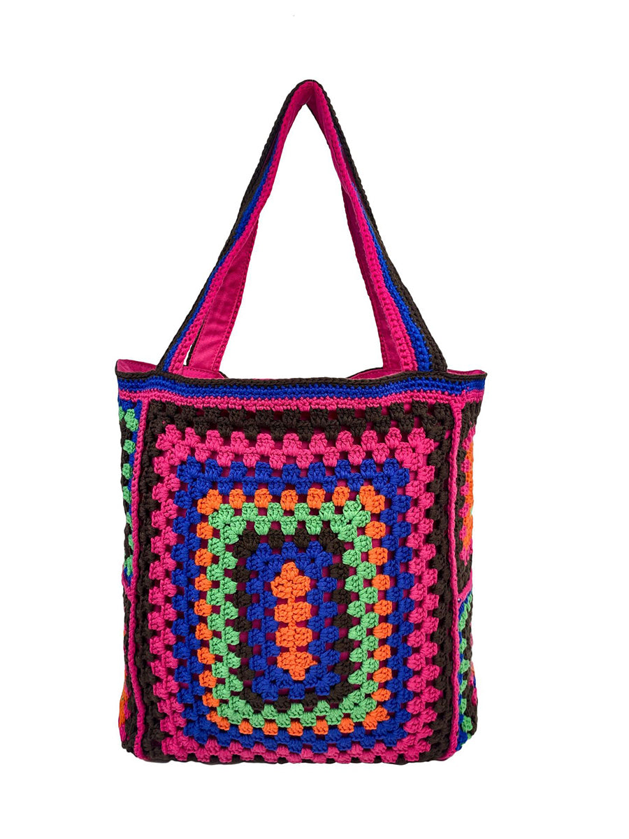 Women Summer Ethnic Knitted Shoulder Bag