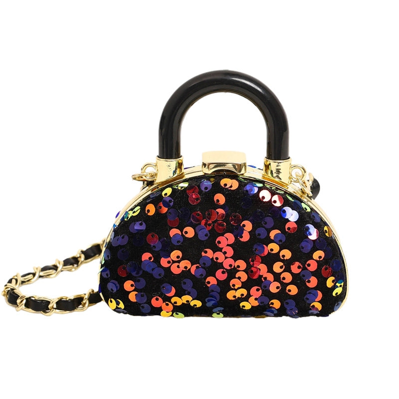 Women's Mini Canvas Heart Shape Streetwear Heart-shaped Lock Clasp Shoulder Bag