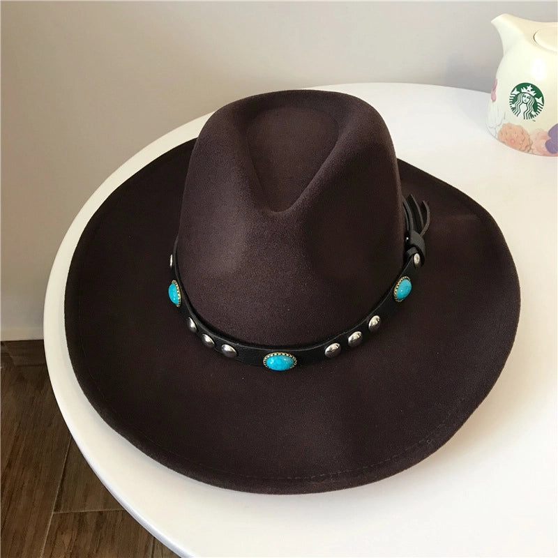 Men's Pastoral Skull Crimping Fedora Hat