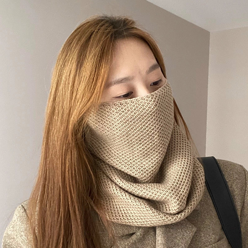 Unisex Minimalist Solid Color Polyester Crochet Lace Scarf Mask