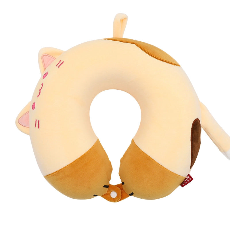 Cartoon Memory Cotton U-shaped Pillow Leisure House Travel Office Neck Pillow Slow Rebound Aircraft Travel Neck Pillow