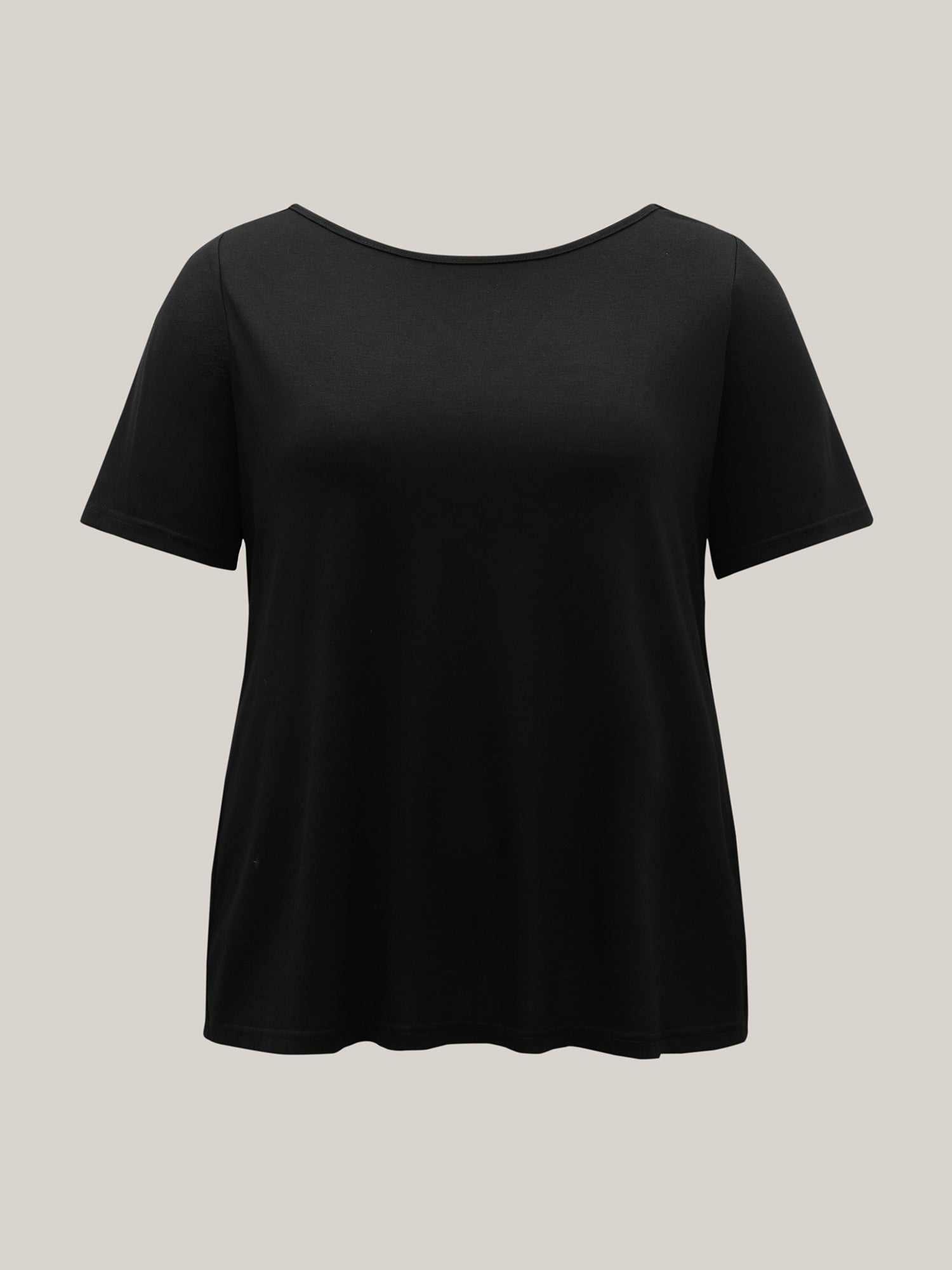 Butterfly Back Stretchy Round Neck T-Shirt