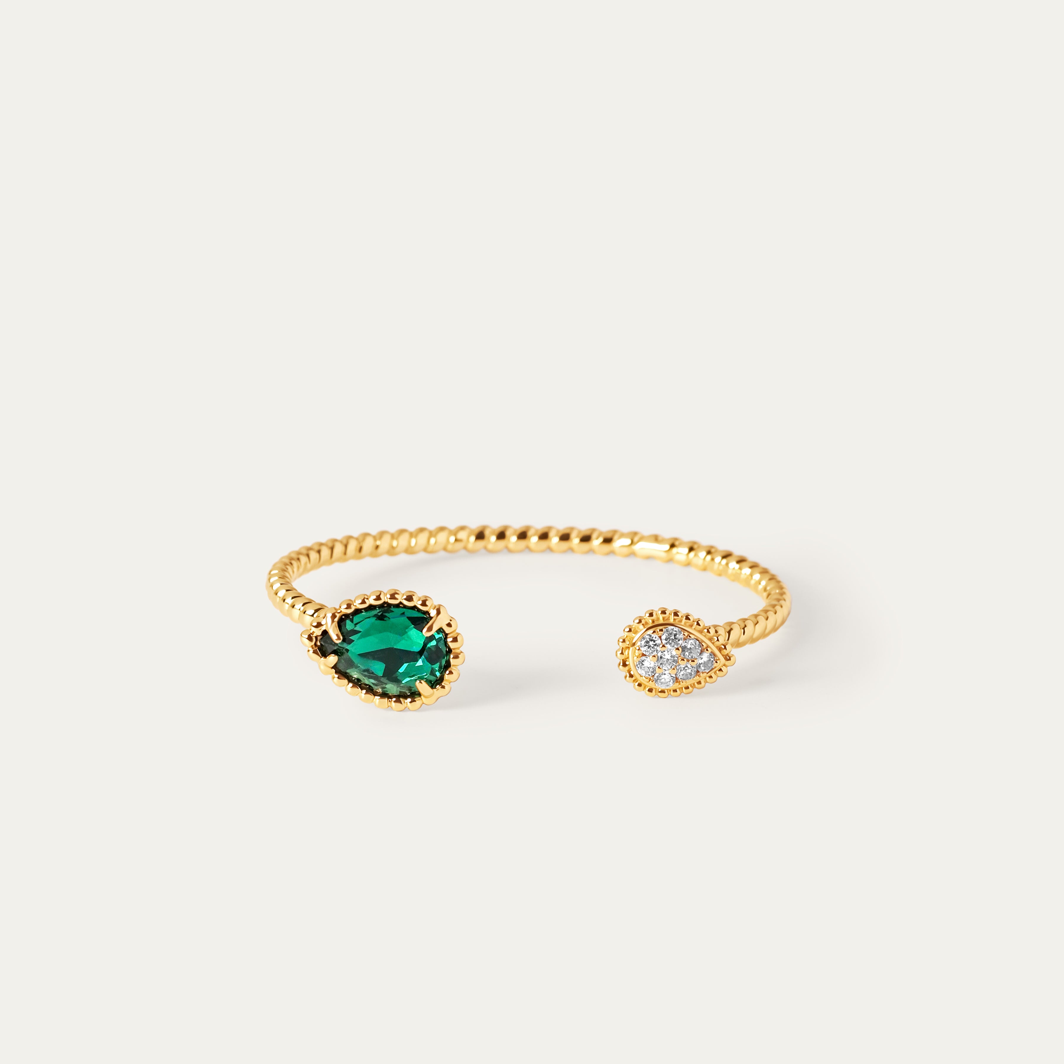 Arava CZ Bangle (18K Gold Brass. Forest)