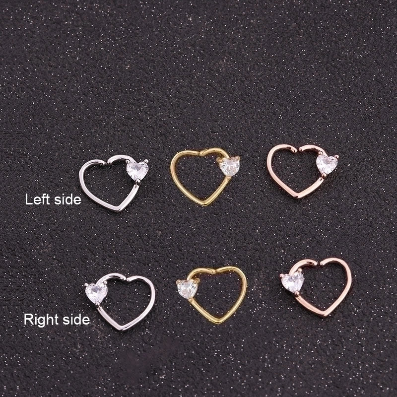 Fashion Heart Diamond Copper Copper Earrings