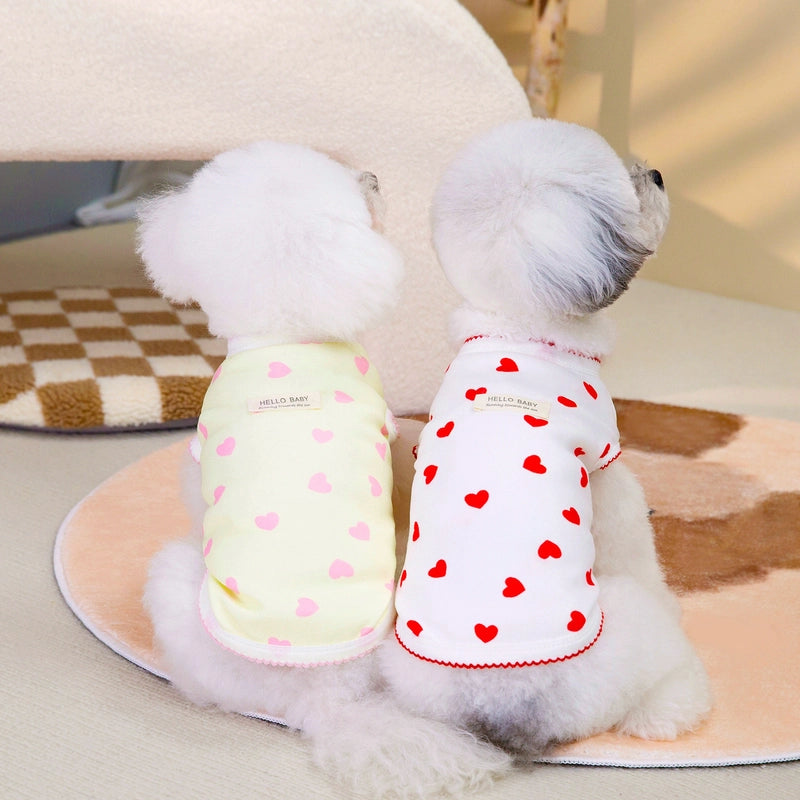 Casual Polyester Heart Shape Pet Clothing