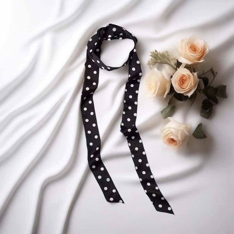 Women's Elegant Polka Dots Flower Leopard Satin Silk Scarf