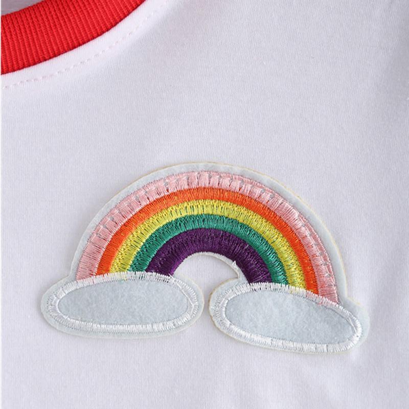 Rainbow Patch Embroidered Crop Top