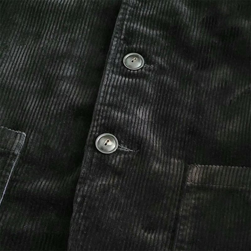 Vintage Black Cotton Corduroy Lounge Blazer