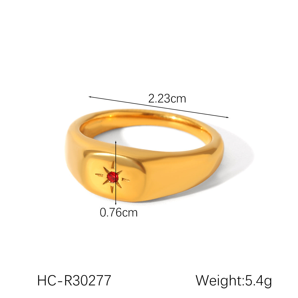 Stainless Steel Diamond Ring Titanium Steel Eight-Pointed Star Ring Female Versatile Hand Jewelry