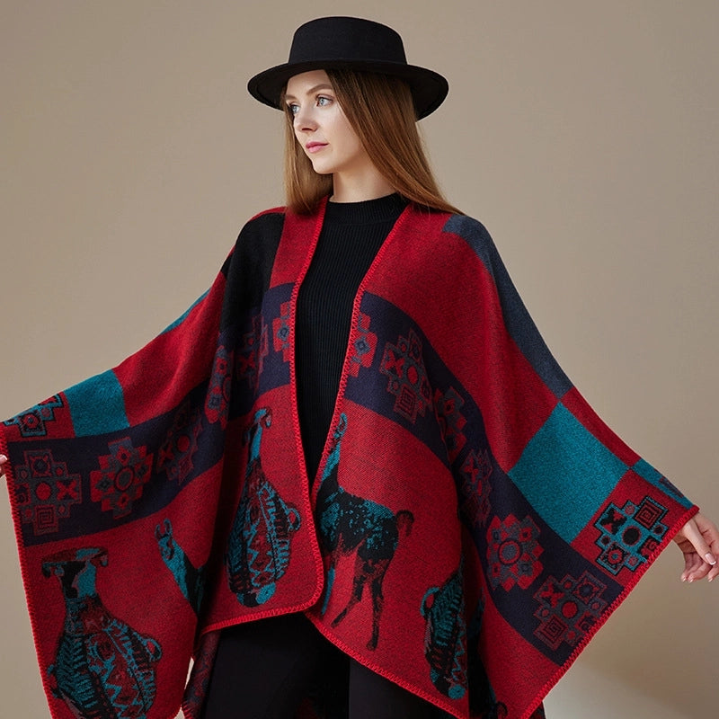 Unisex Ethnic Style Geometric Imitation Cashmere Shawl