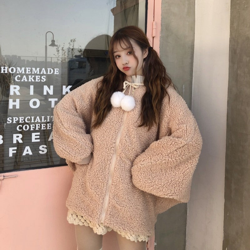 Fashion cute rabbit ears hoodie coat KF81567