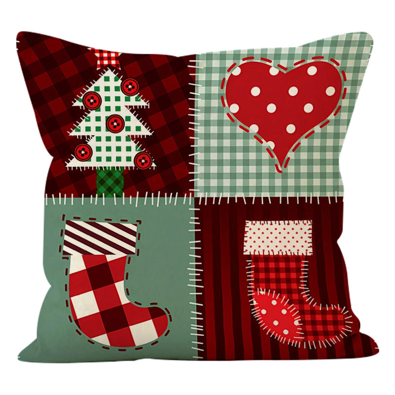Classic Style Christmas Tree Snowflake Linen Pillow Cases Couch & Sofa Decor