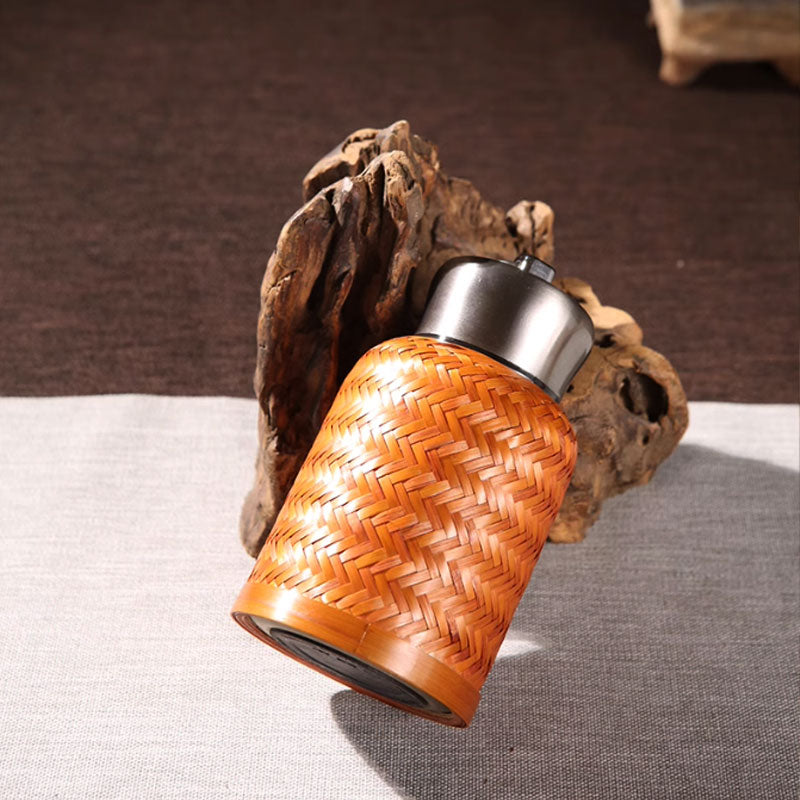 Vintage Artisan Bamboo Insulated Bottle