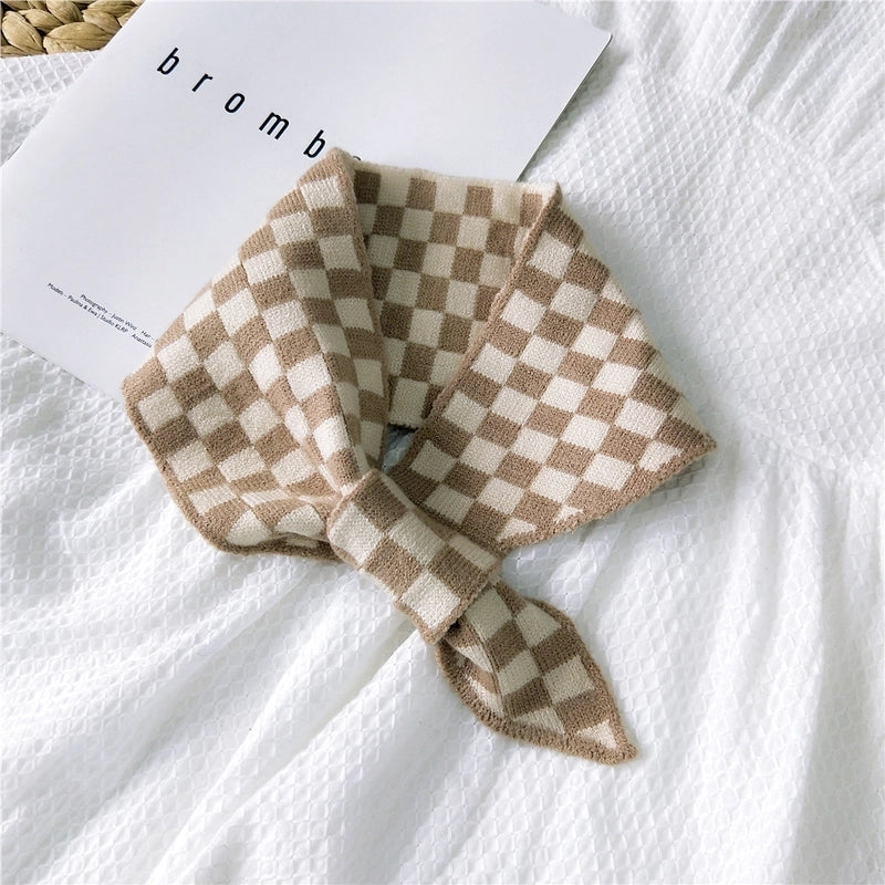 Women's Minimalist Classic Style Color Block Polyester Silk Scarf