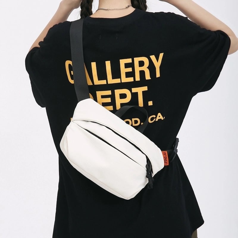 Unisex Vacation Streetwear Sports Solid Color Nylon Waist Bags