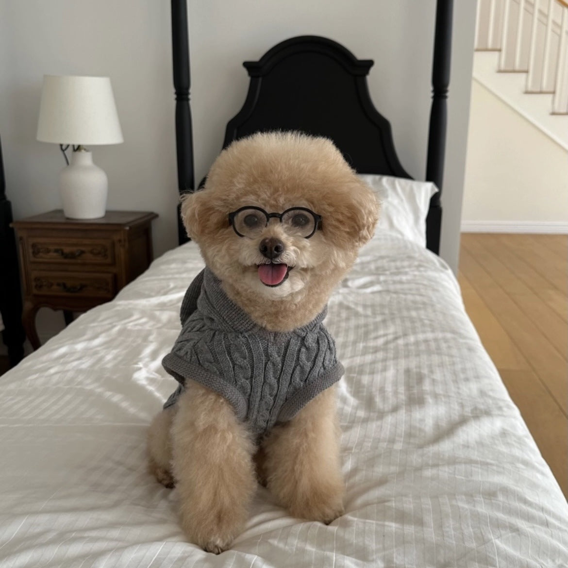 Warm Knitted Rabbit Ear Shaped Dog Cat Sweater