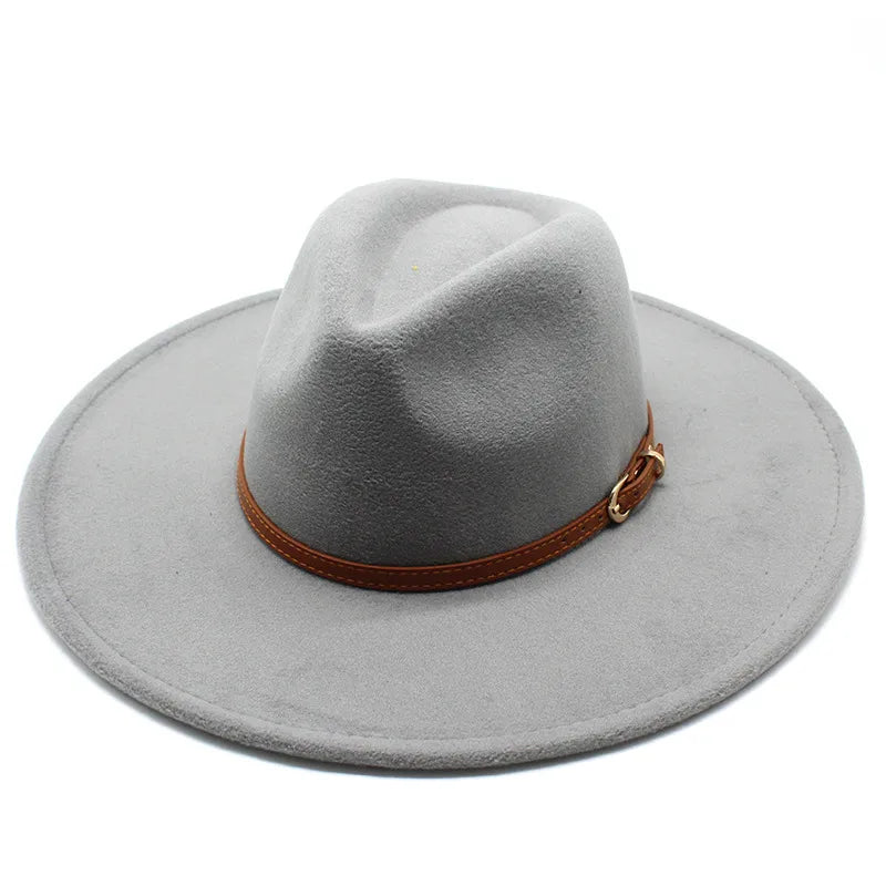 British Style Hat Harajuku Style 9.5cm Large Edge Woolen Top Hat For Men And Women Warm Jazz Hat For Autumn And Winter