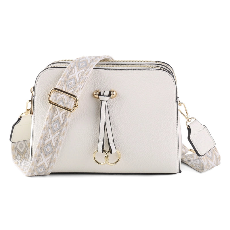 Women's Medium Pu Leather Solid Color Basic Classic Style Zipper Crossbody Bag