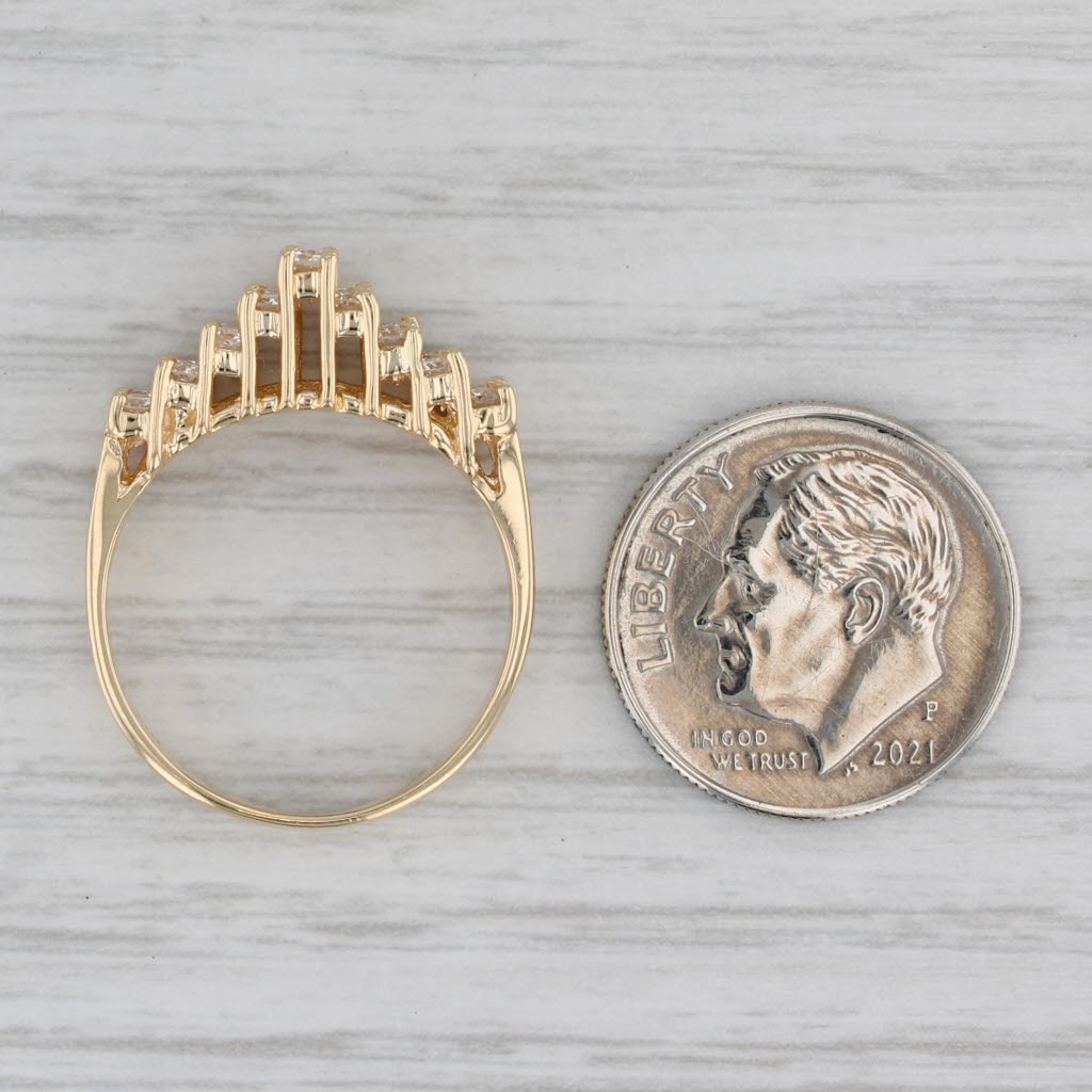 0.80ctw Tiered Diamond Ring 18k Yellow Gold Size 6.75 Stackable
