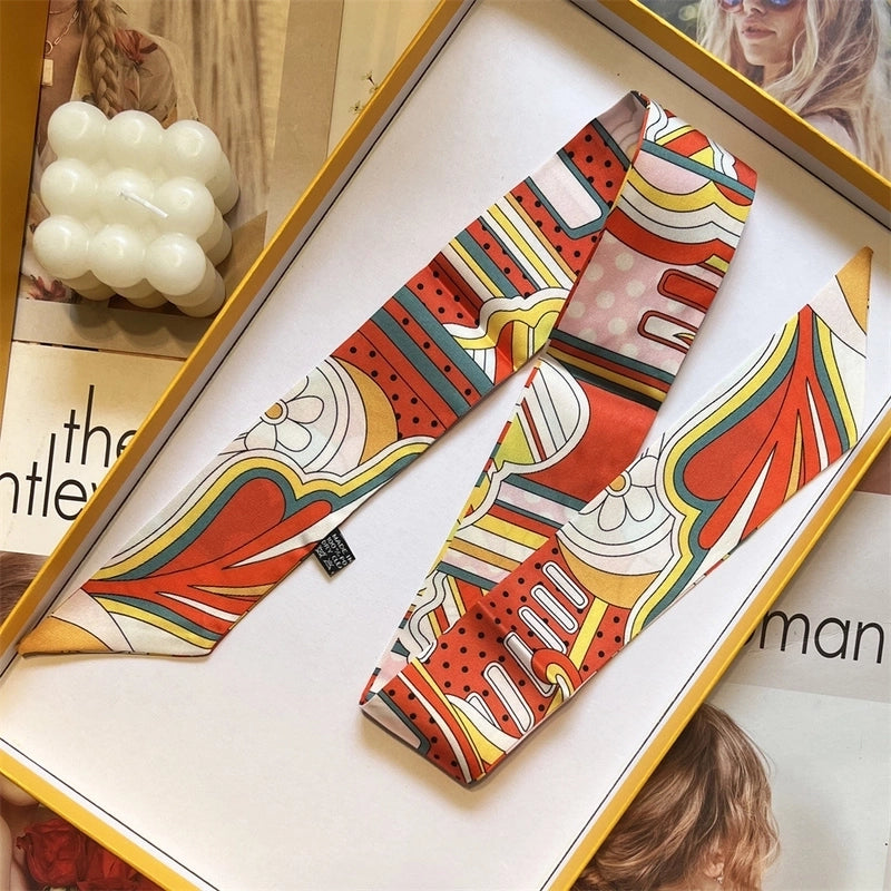Women's Casual Minimalist Printing Satin Silk Scarf