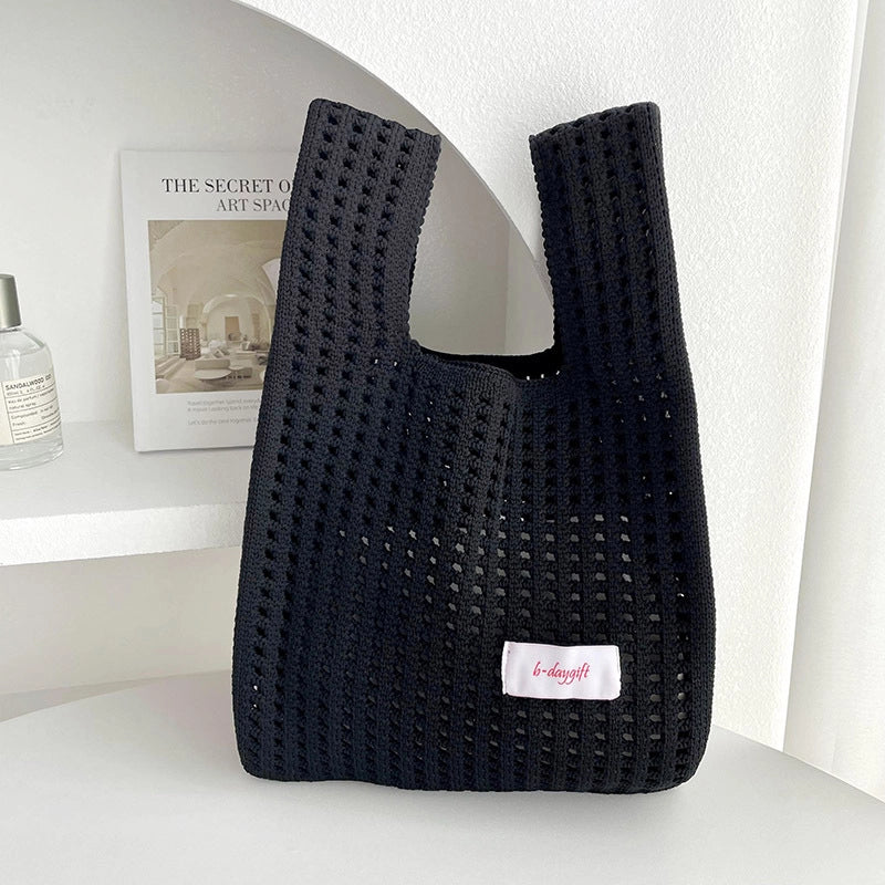 Women's Medium Polyester Solid Color Basic Classic Style Square Open Tote Bag