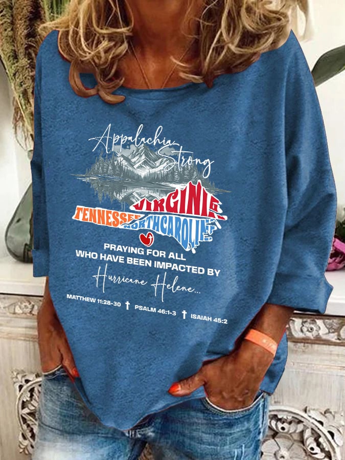 Women's Hotspot Hurricane Helen Disaster Relief Printed Casual Sweatshirt