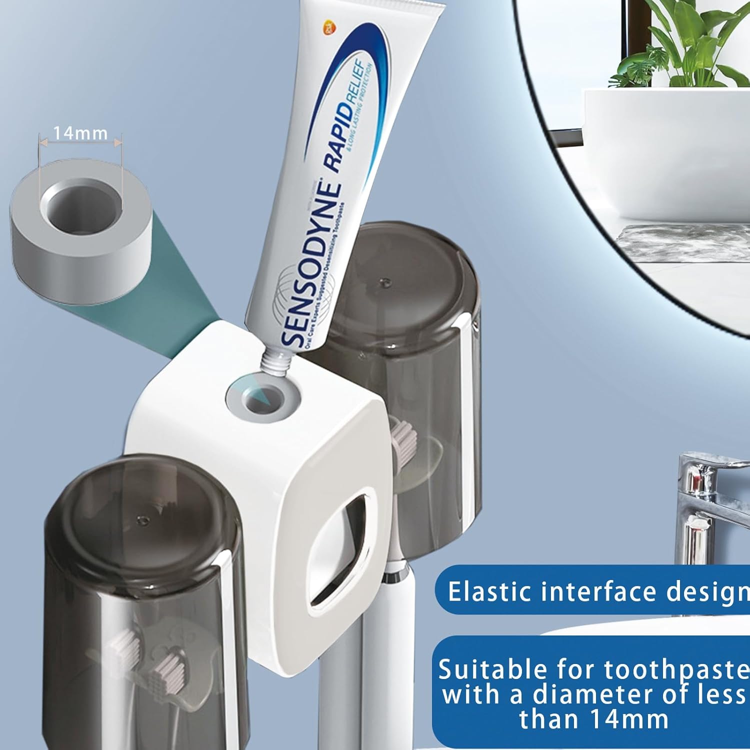Wall-Mounted Toothbrush Holder. Automatic Toothpaste Dispenser