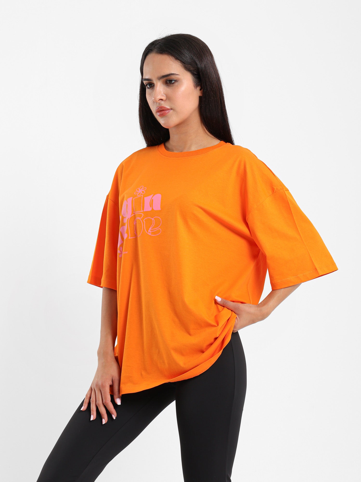 Begin Again Printed Oversized Tee