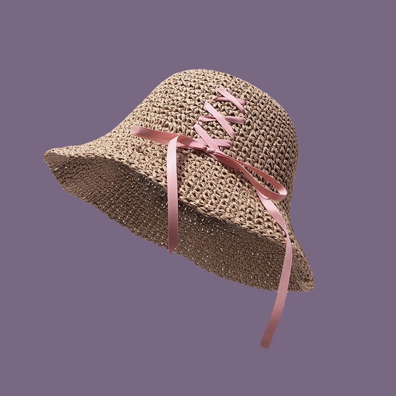 Women's Elegant Minimalist Bow Knot Big Eaves Straw Hat