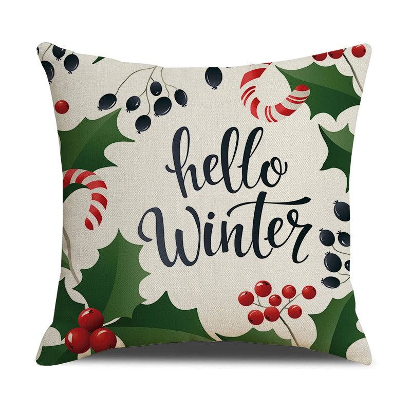 Fashion Letter Elk Linen Pillow Cases