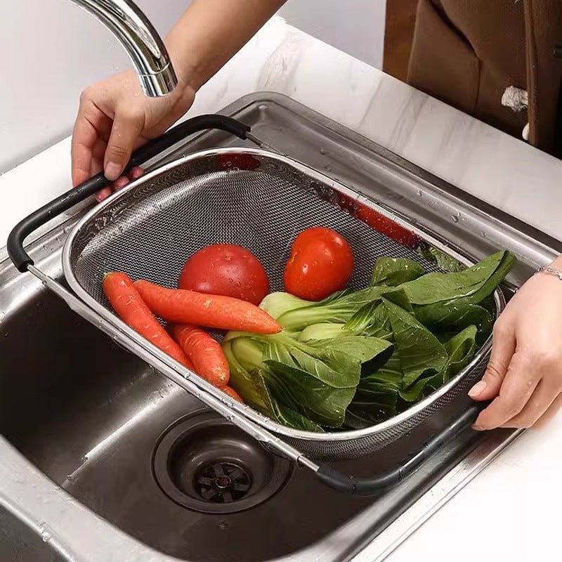 EXPANDABLE STAINLESS STEEL KITCHEN DRAIN BASKET & STRAINER
