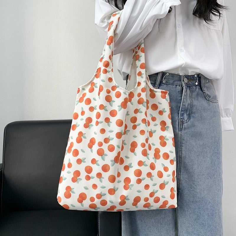 Women's Canvas Printing Classic Style Square Open Canvas Bag
