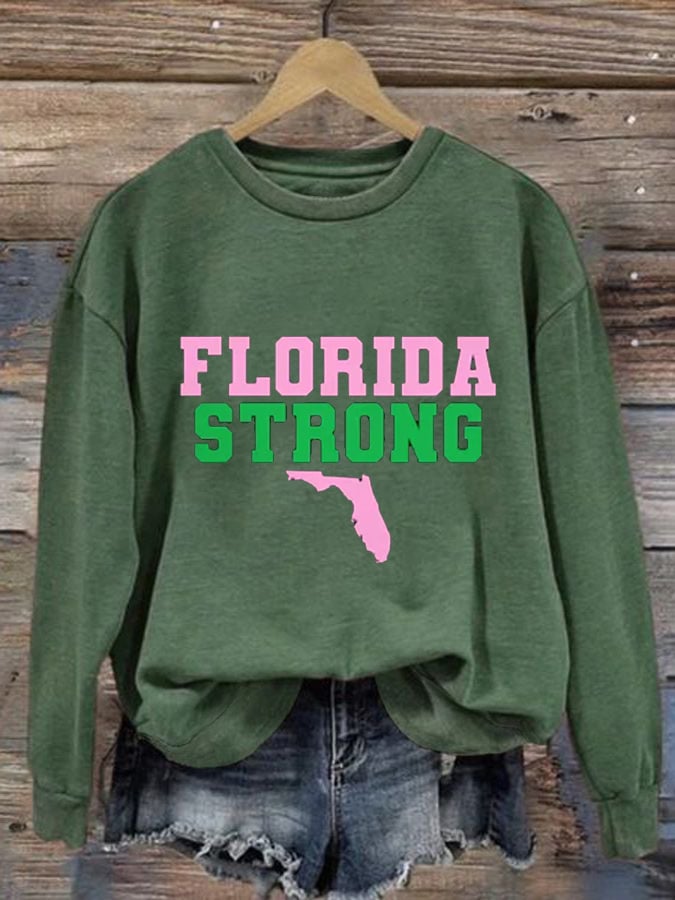 Women's Florida  Strong Print Casual Sweatshirt