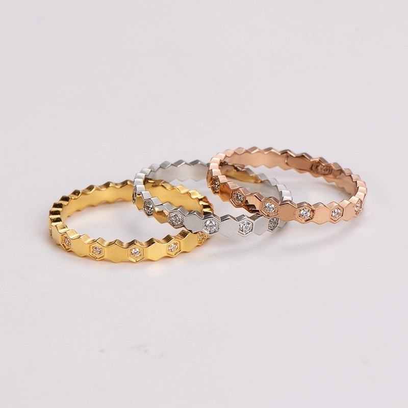 304 Stainless Steel 18K Gold Plated Rose Gold Plated Minimalist Classic Style Plating Solid Color Rings