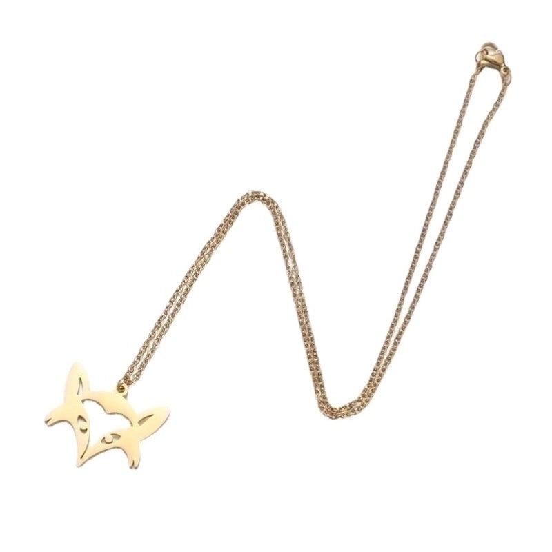 Minimalist Animal 201 Stainless Steel 18K Gold Plated Hollow Out Stainless Steel Necklaces