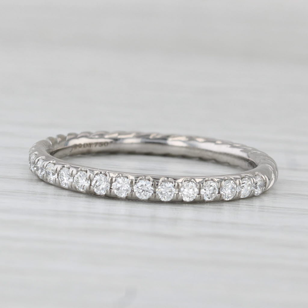 David Yurman 0.33ctw Diamond Eden Partway Band 18k White Gold Stackable Ring