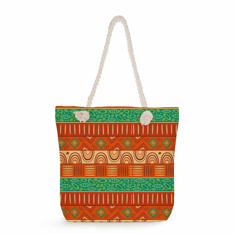 Geometric Printing Tote Bag Student Book Storage Shoulder Bag Large Capacity Handbag