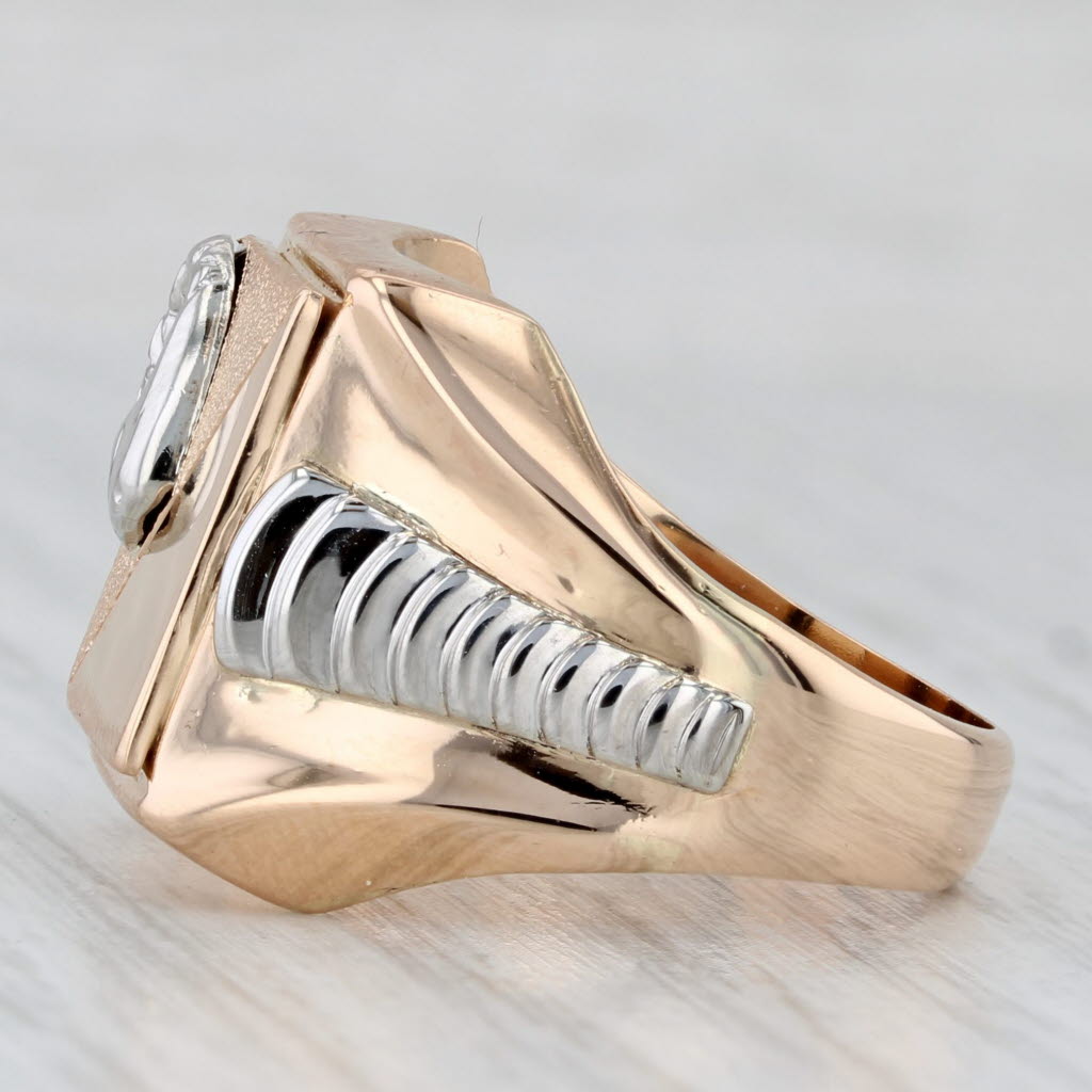 Snake Signet Ring 18k Yellow White Gold Size 9.75 Engravable