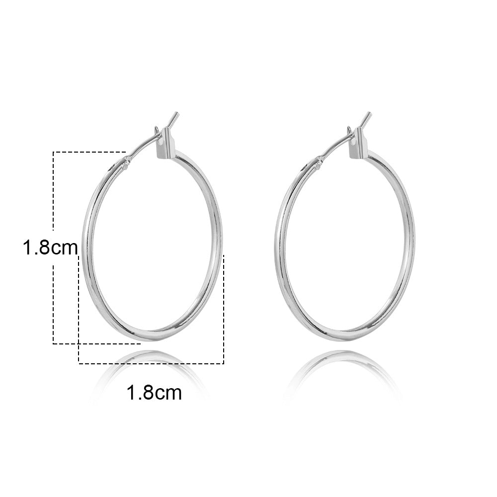 Round Geometric Copper Electroplating Earrings