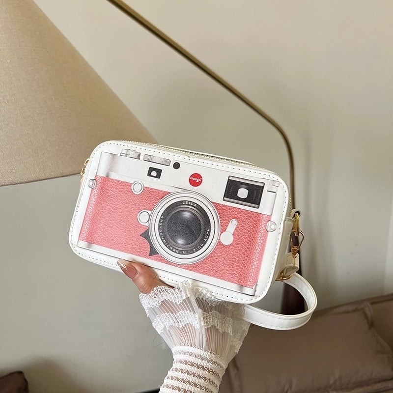 Women's Medium Canvas Camera Vintage Style Zipper Camera Bag