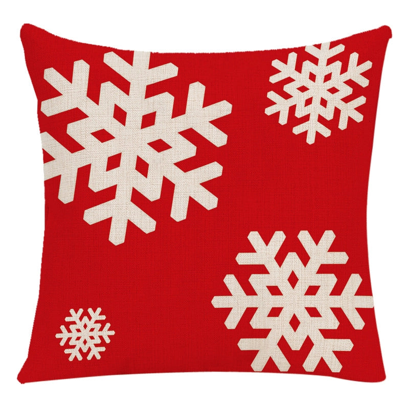 Cute Letter Snowman Elk Chemical Fiber Pillow Cases