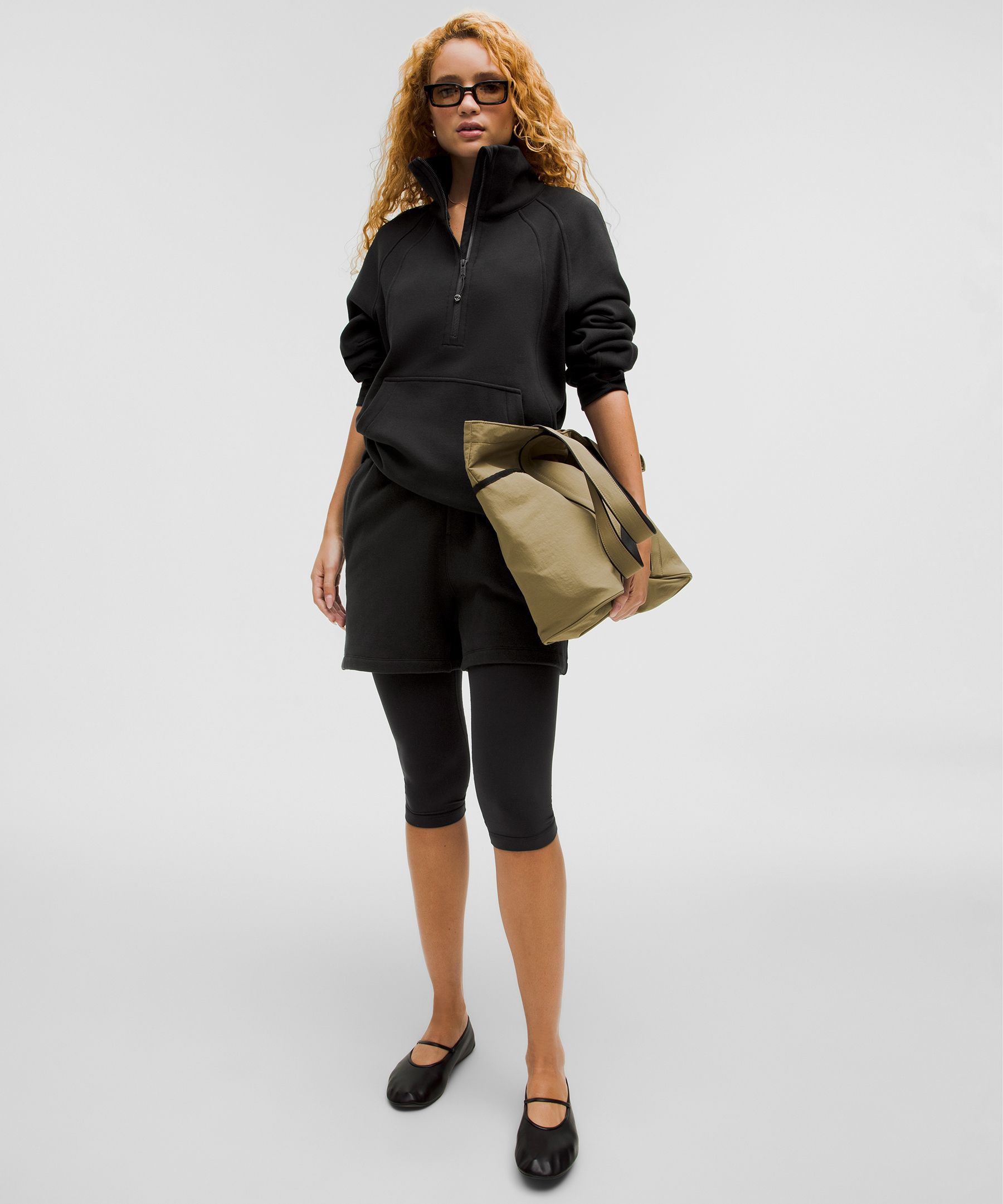 Scuba Oversized Funnel-Neck Half Zip Long